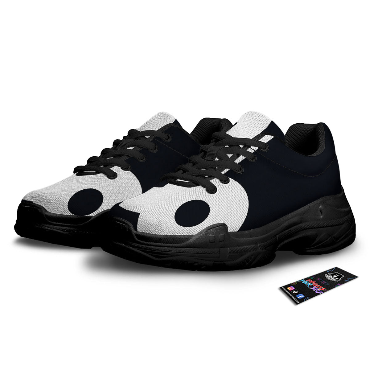 Capricorn Sign Zodiac White And Black Print Black Chunky Shoes-grizzshop
