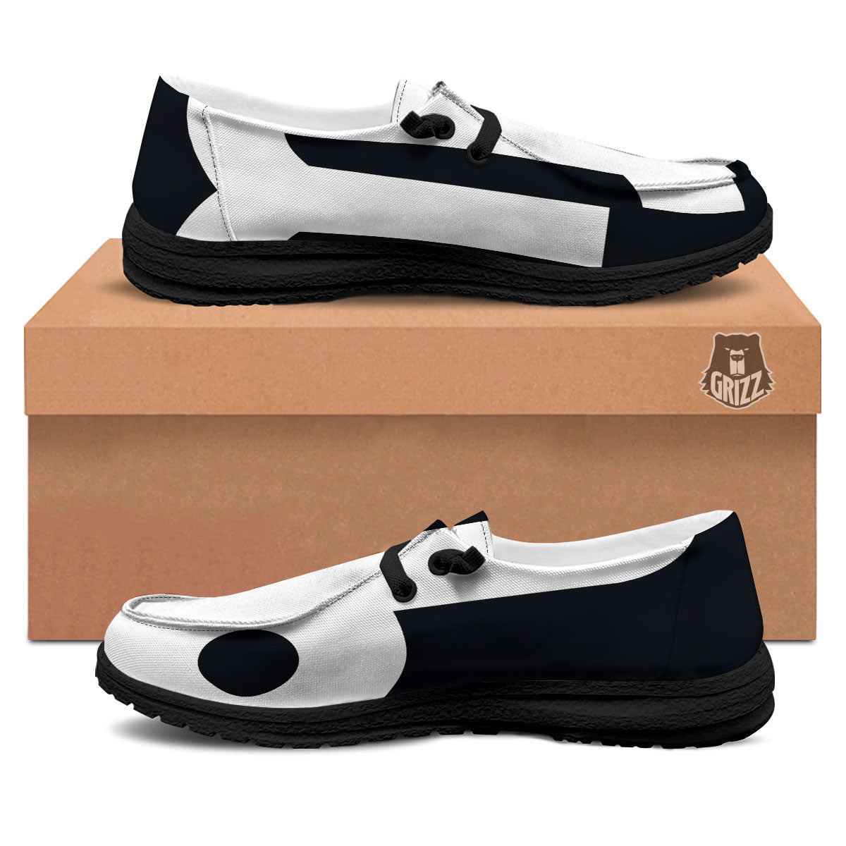 Capricorn Sign Zodiac White And Black Print Black Loafers-grizzshop