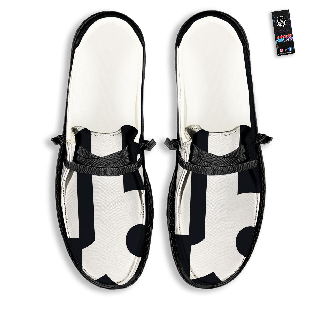 Capricorn Sign Zodiac White And Black Print Black Loafers-grizzshop