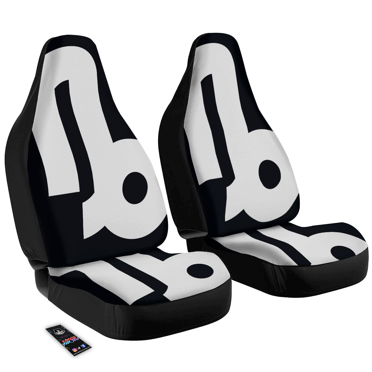 Capricorn Sign Zodiac White And Black Print Car Seat Covers-grizzshop