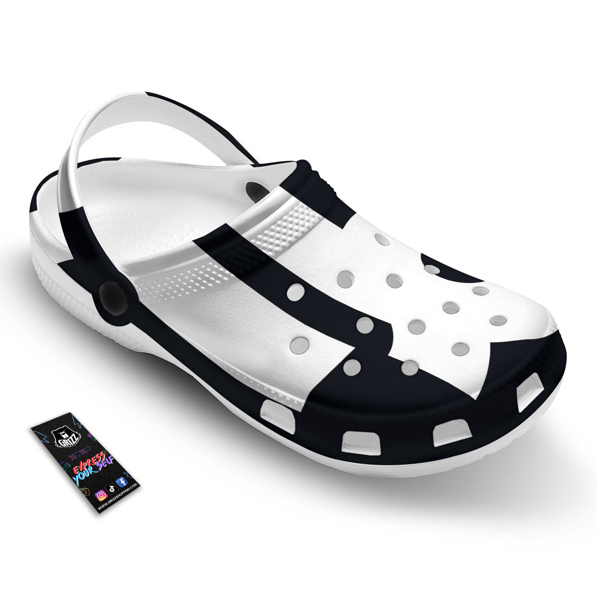 Capricorn Sign Zodiac White And Black Print Clog-grizzshop