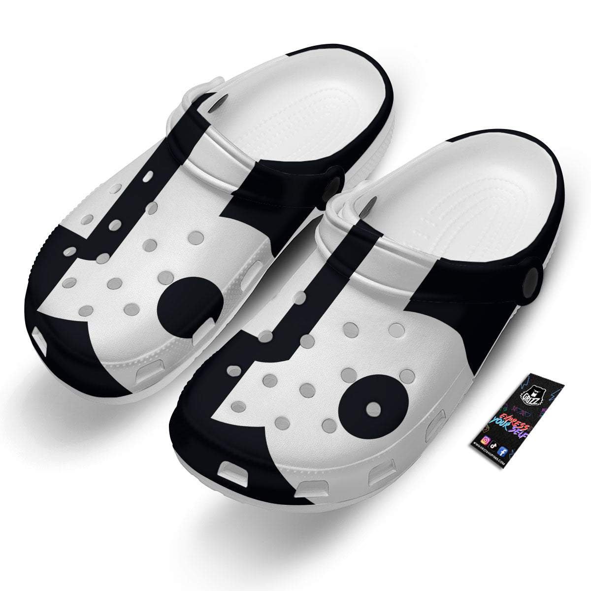 Capricorn Sign Zodiac White And Black Print Clog-grizzshop