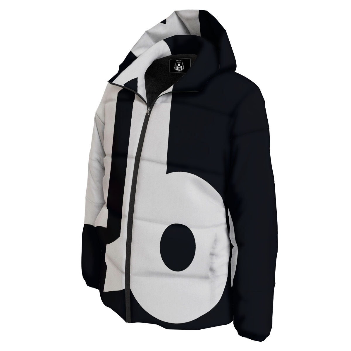 Capricorn Sign Zodiac White And Black Print Down Jacket-grizzshop