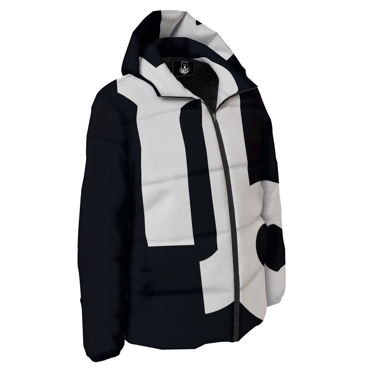 Capricorn Sign Zodiac White And Black Print Down Jacket-grizzshop
