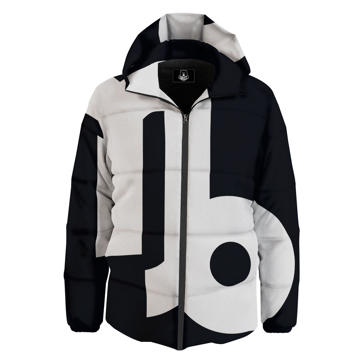 Capricorn Sign Zodiac White And Black Print Down Jacket-grizzshop
