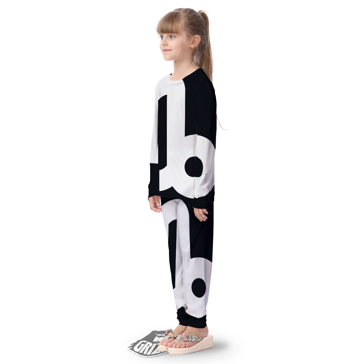 Capricorn Sign Zodiac White And Black Print Kid's Pajamas-grizzshop