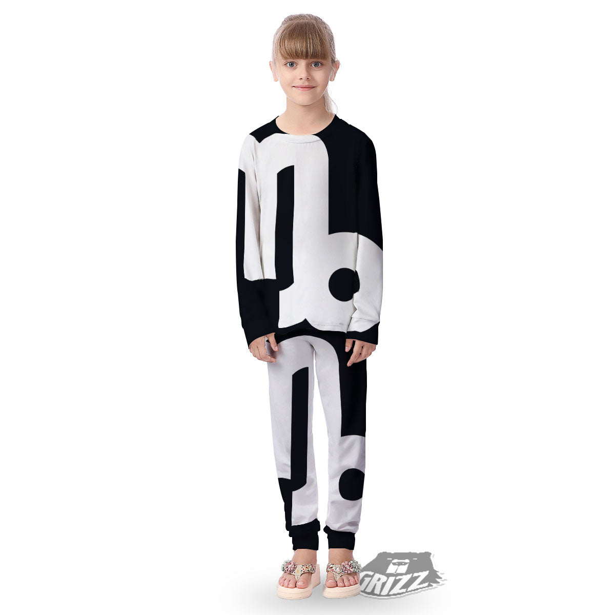 Capricorn Sign Zodiac White And Black Print Kid's Pajamas-grizzshop
