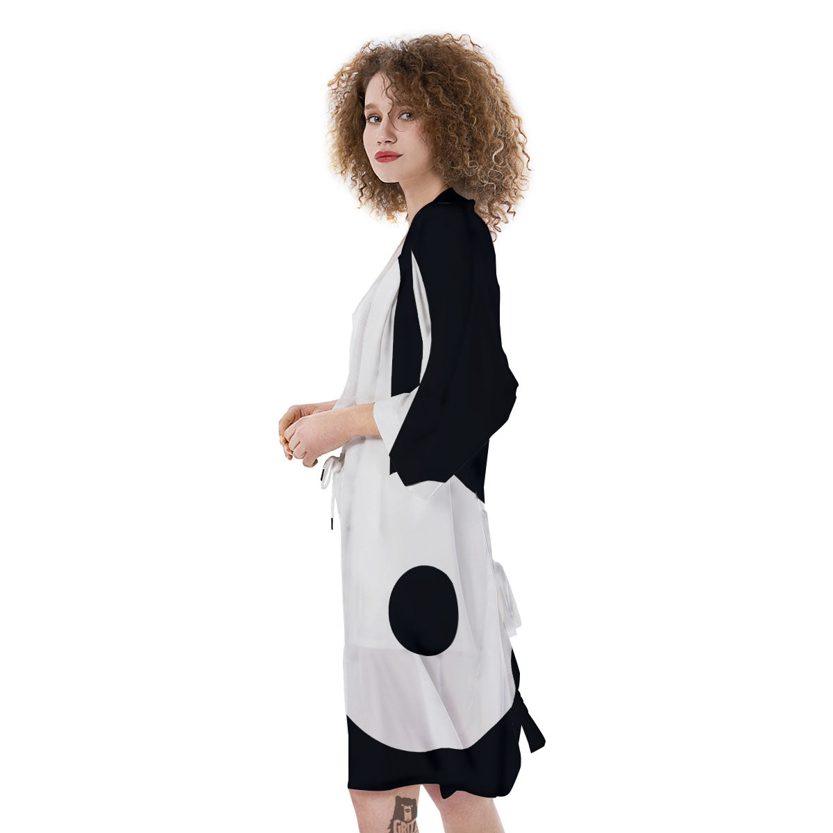 Capricorn Sign Zodiac White And Black Print Kimono-grizzshop
