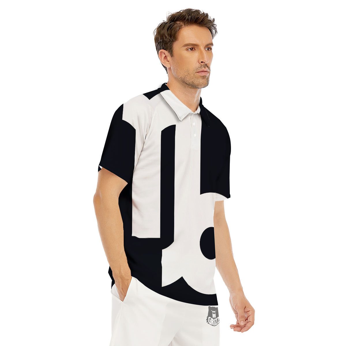 Capricorn Sign Zodiac White And Black Print Men's Golf Shirts-grizzshop