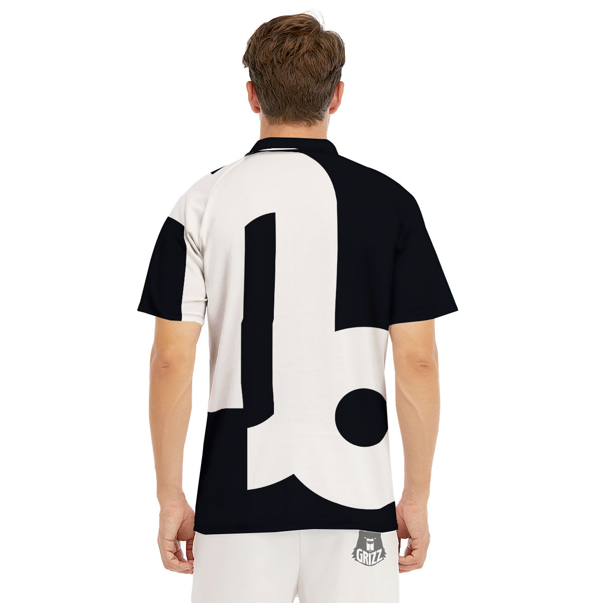 Capricorn Sign Zodiac White And Black Print Men's Golf Shirts-grizzshop
