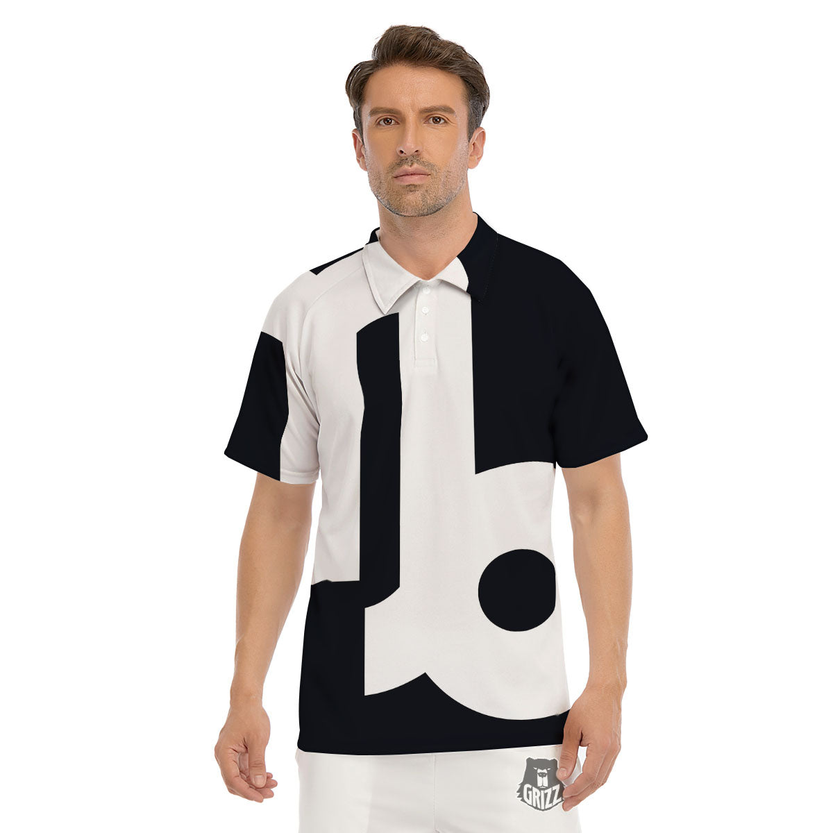Capricorn Sign Zodiac White And Black Print Men's Golf Shirts-grizzshop