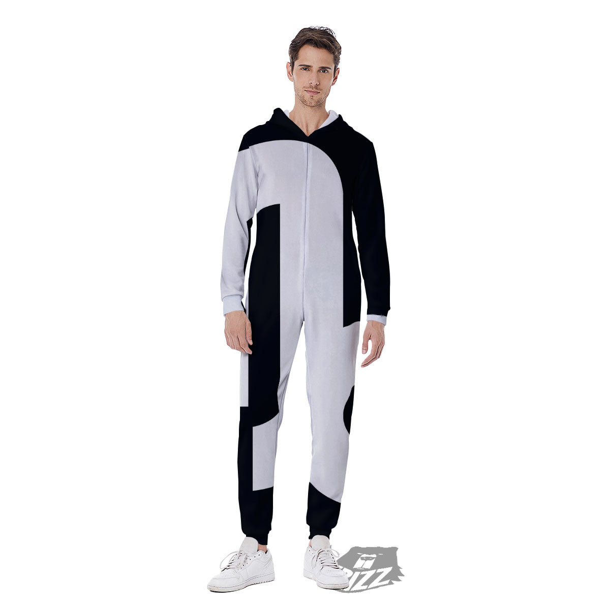 Capricorn Sign Zodiac White And Black Print Men's Jumpsuit-grizzshop