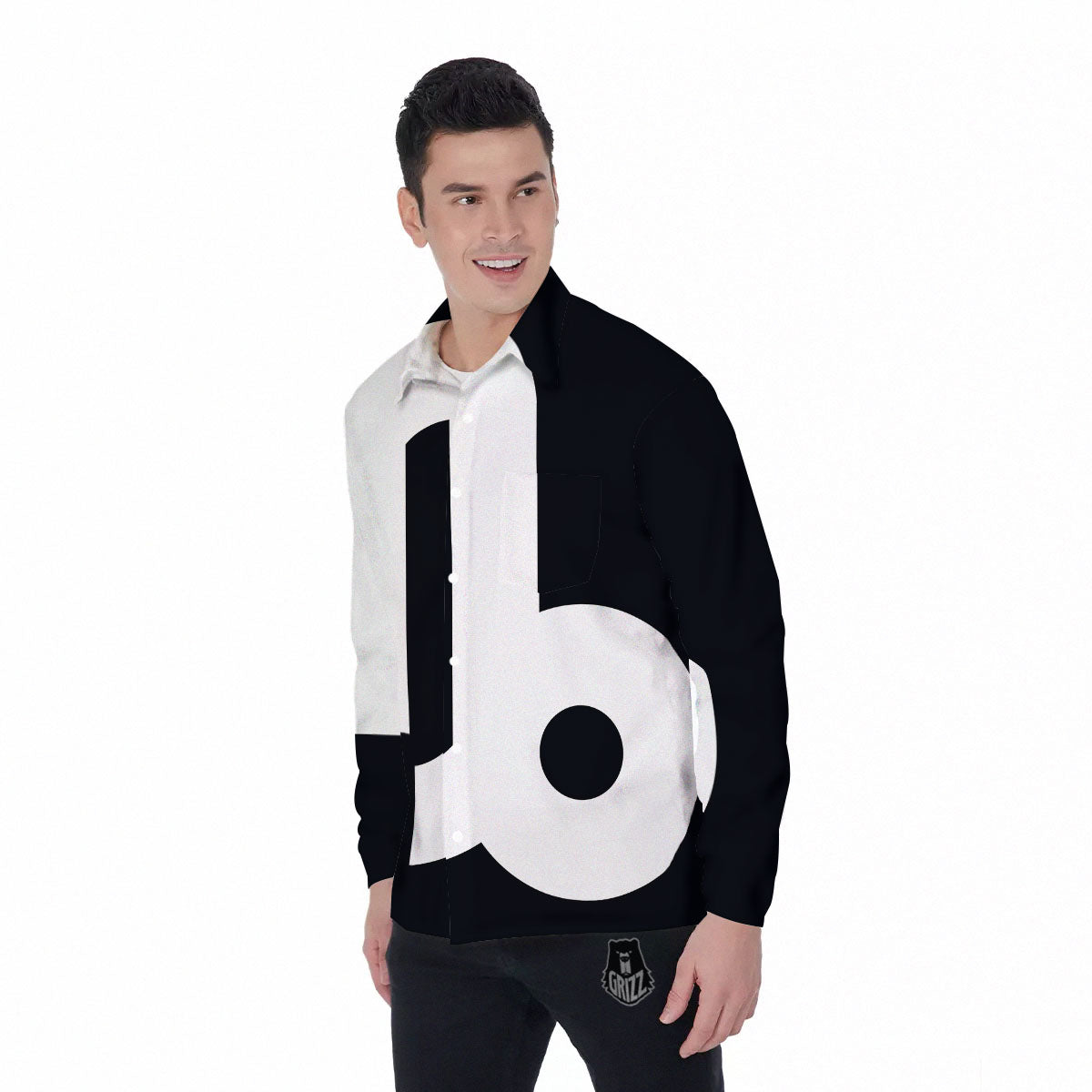 Capricorn Sign Zodiac White And Black Print Men's Long Sleeve Shirts-grizzshop