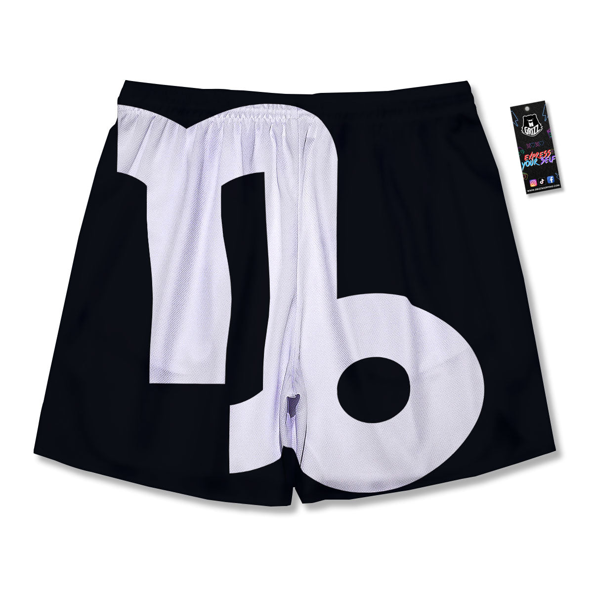 Capricorn Sign Zodiac White And Black Print Men's Running Shorts-grizzshop