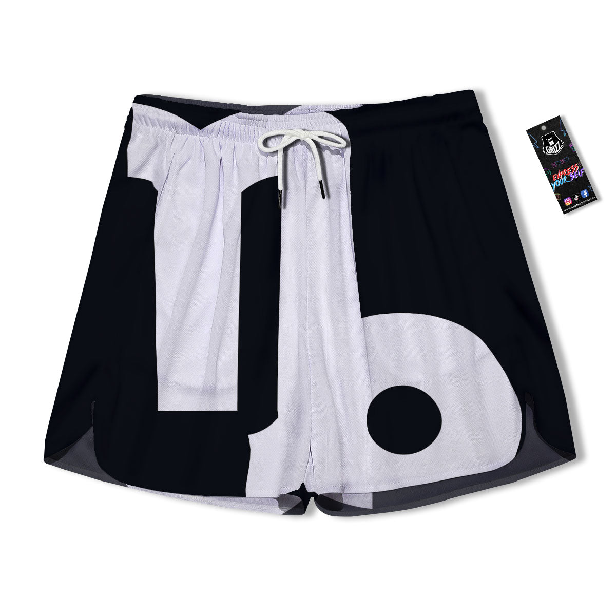 Capricorn Sign Zodiac White And Black Print Men's Running Shorts-grizzshop