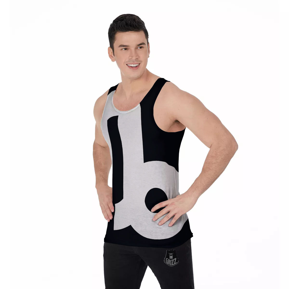 Capricorn Sign Zodiac White And Black Print Men's Tank Top-grizzshop