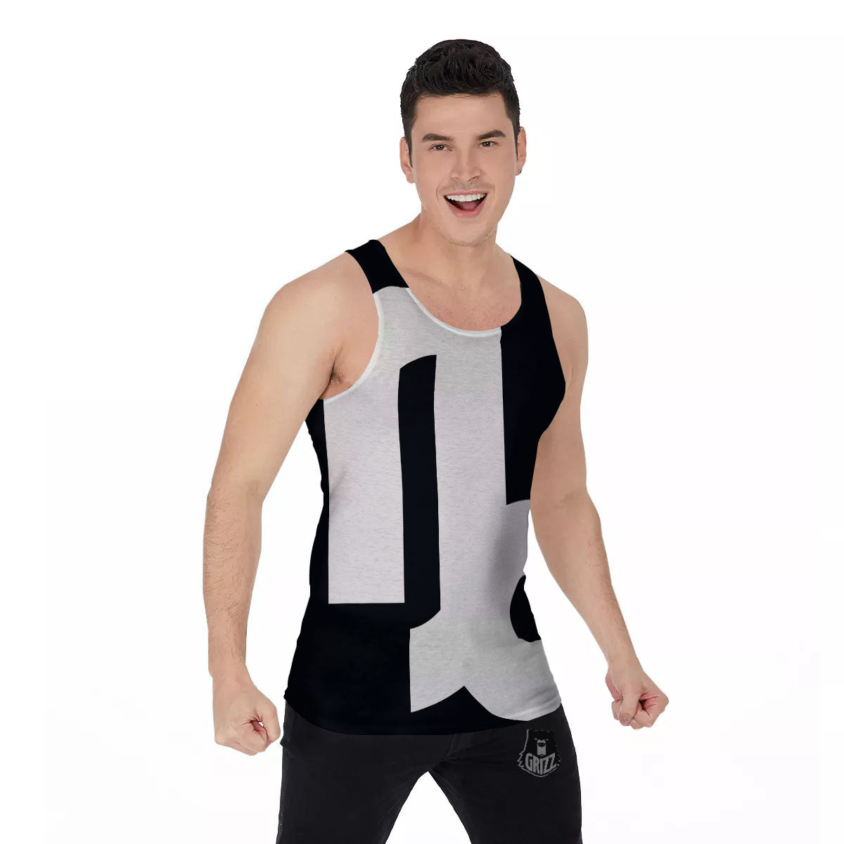 Capricorn Sign Zodiac White And Black Print Men's Tank Top-grizzshop