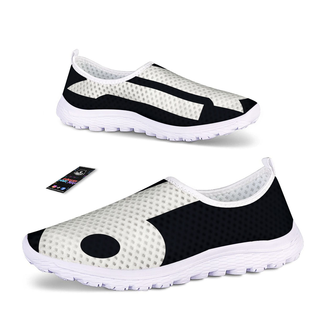 Capricorn Sign Zodiac White And Black Print Nurse Shoes-grizzshop