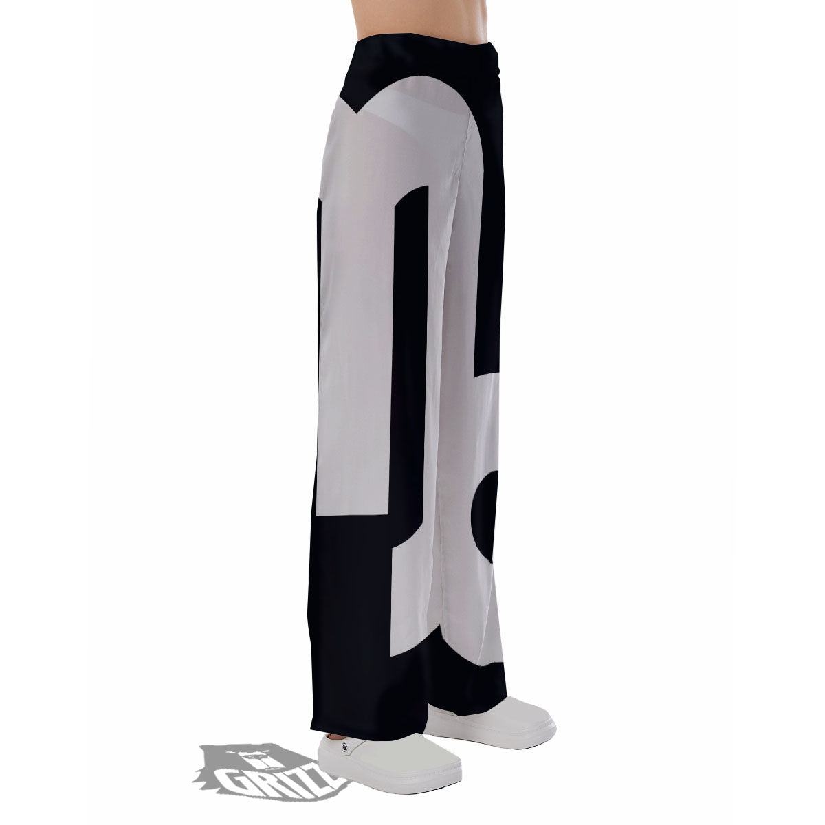 Capricorn Sign Zodiac White And Black Print Pajama Pants-grizzshop