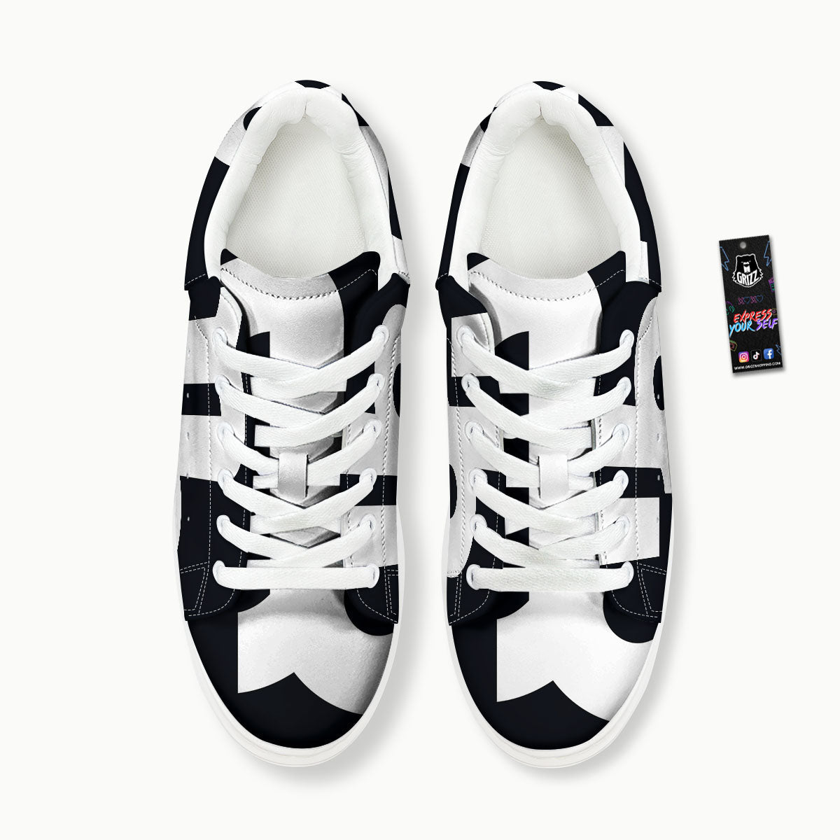 Capricorn Sign Zodiac White And Black Print Platform Shoes-grizzshop