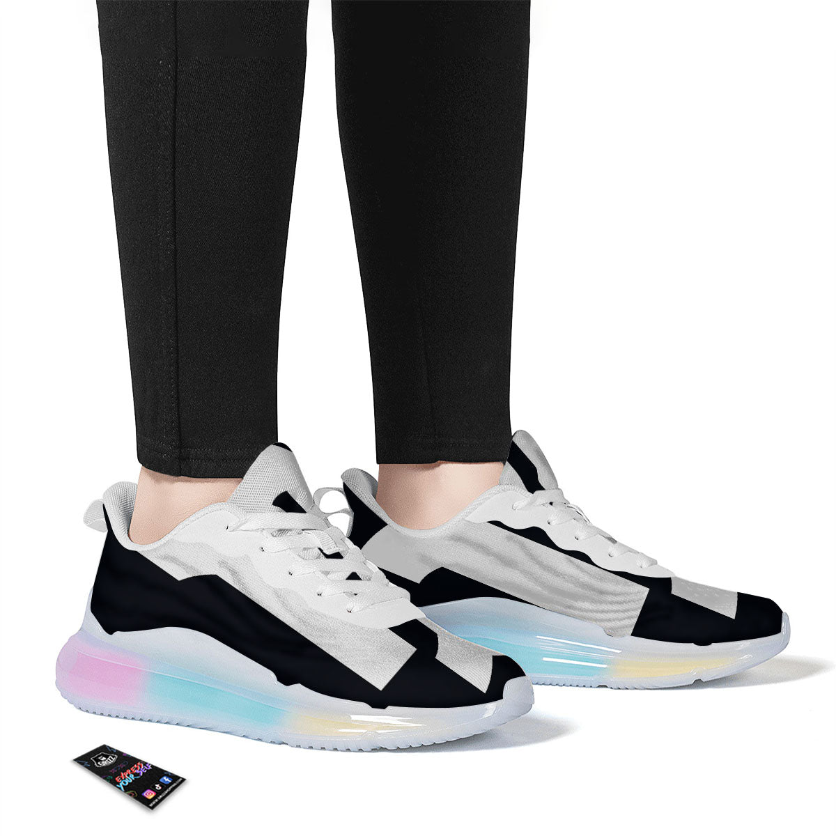 Capricorn Sign Zodiac White And Black Print Running Sneakers-grizzshop