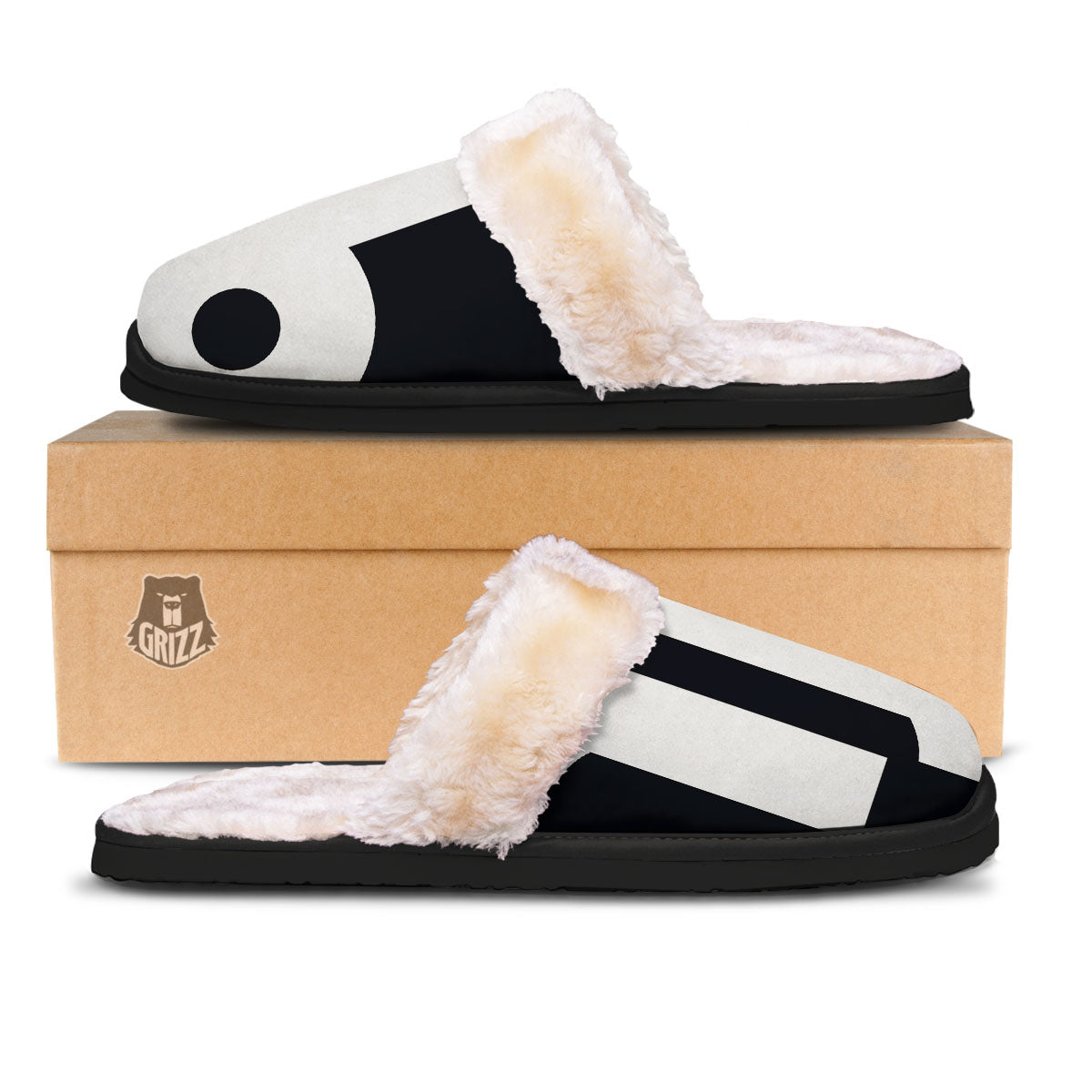 Capricorn Sign Zodiac White And Black Print Slippers-grizzshop