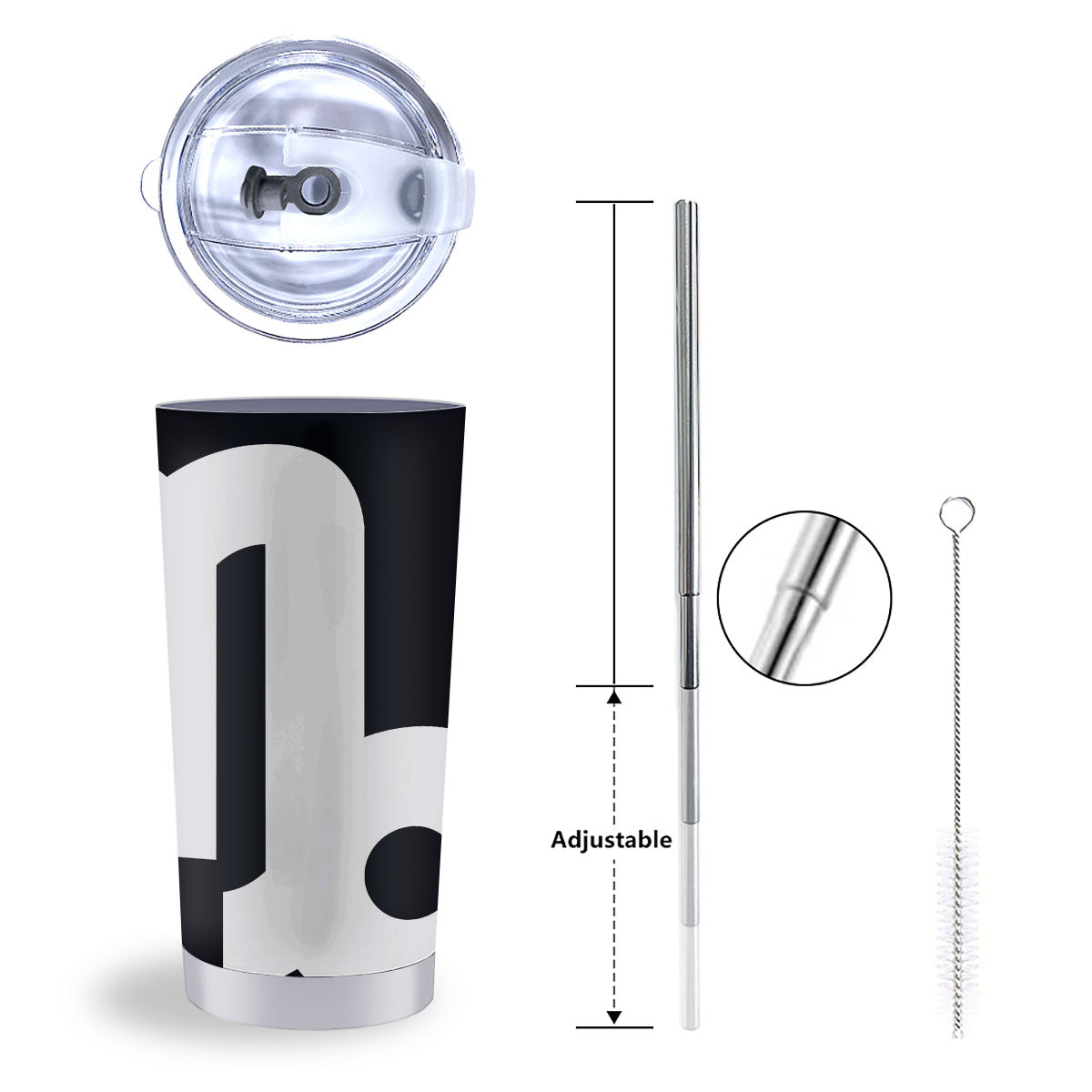 Capricorn Sign Zodiac White And Black Print Tumbler-grizzshop