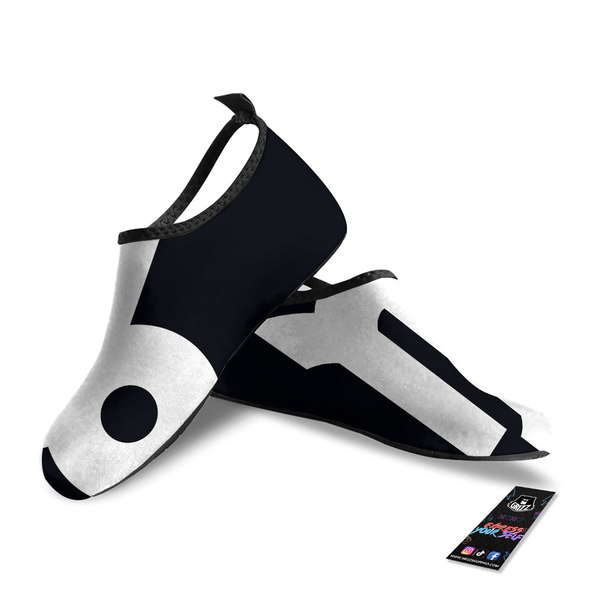 Capricorn Sign Zodiac White And Black Print Water Shoes-grizzshop