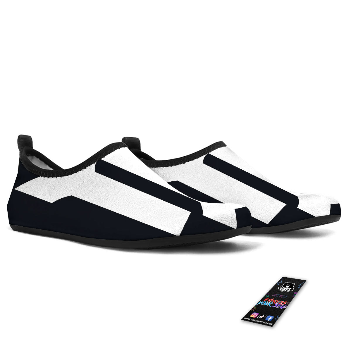 Capricorn Sign Zodiac White And Black Print Water Shoes-grizzshop