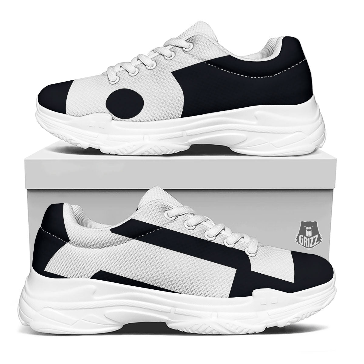 Capricorn Sign Zodiac White And Black Print White Chunky Shoes-grizzshop