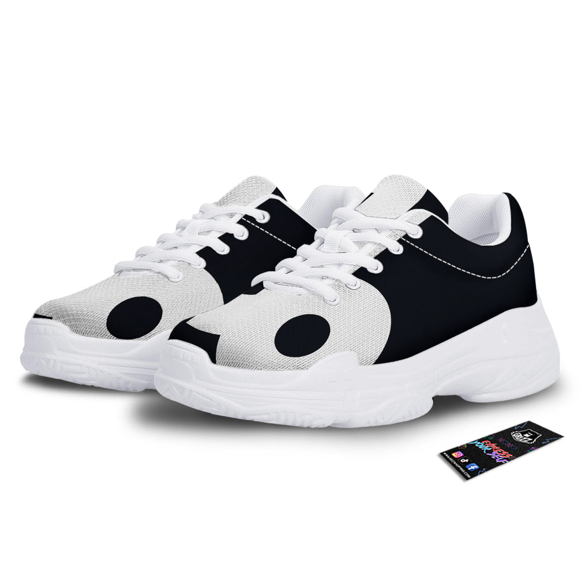 Capricorn Sign Zodiac White And Black Print White Chunky Shoes-grizzshop
