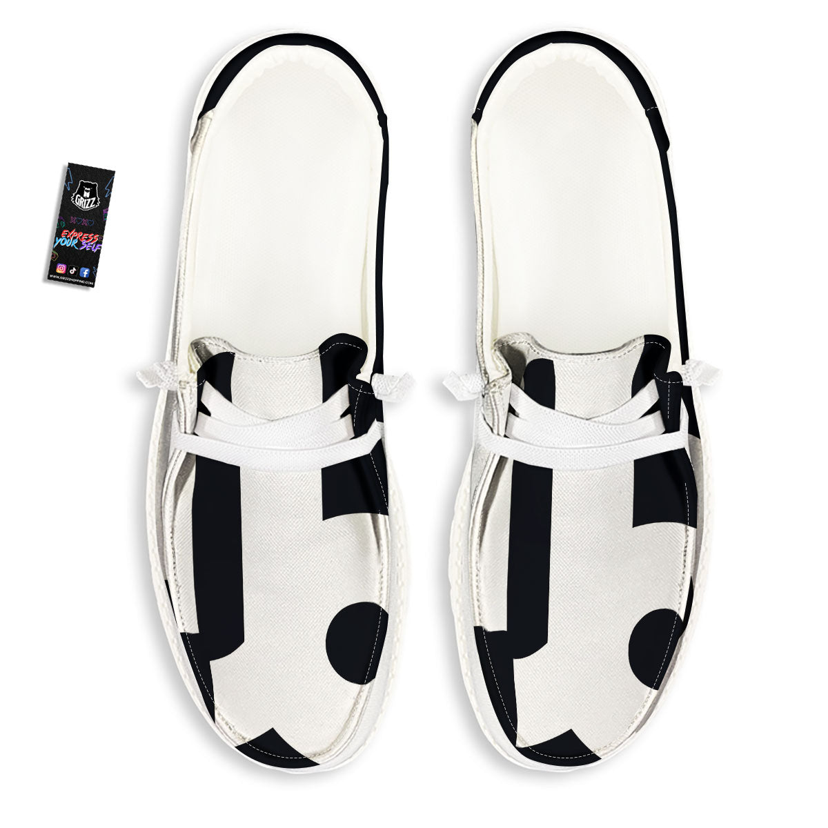 Capricorn Sign Zodiac White And Black Print White Loafers-grizzshop