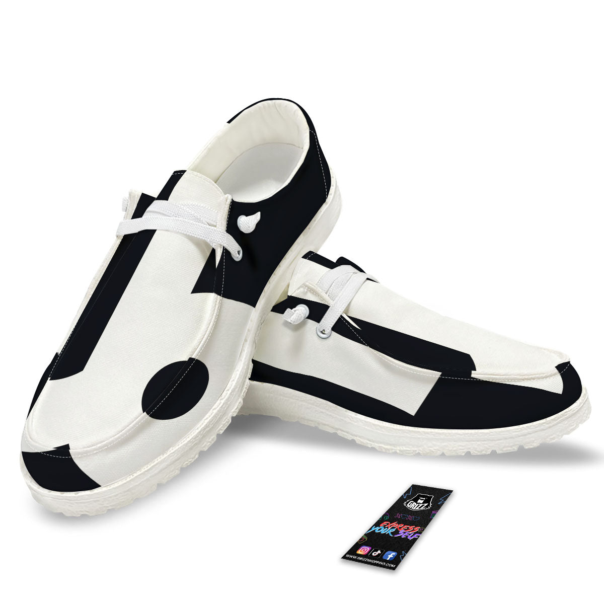 Capricorn Sign Zodiac White And Black Print White Loafers-grizzshop
