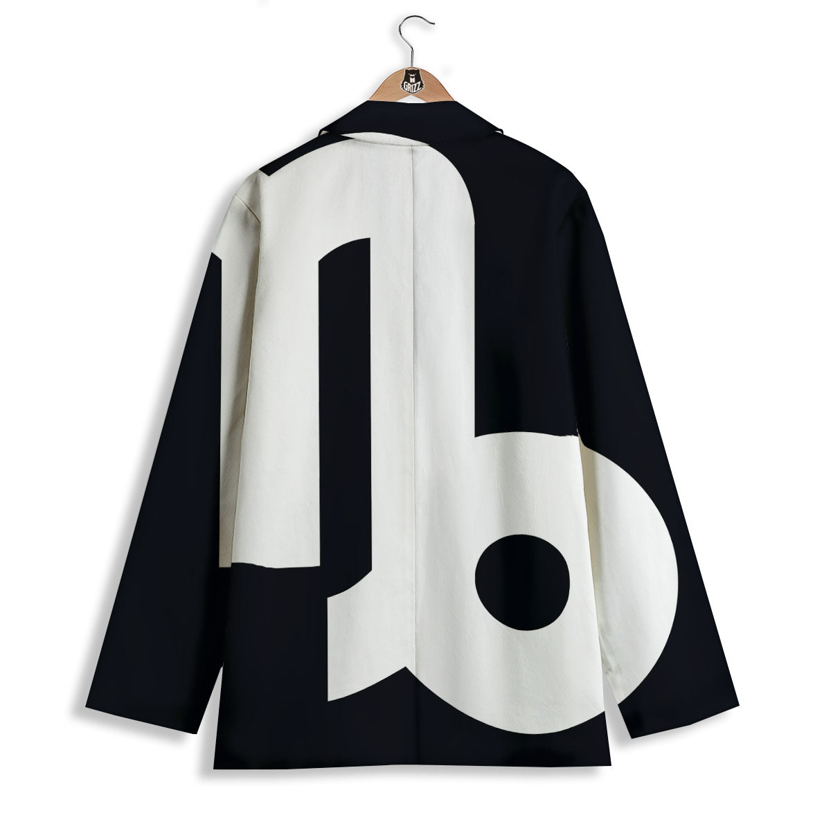 Capricorn Sign Zodiac White And Black Print Women's Blazer-grizzshop