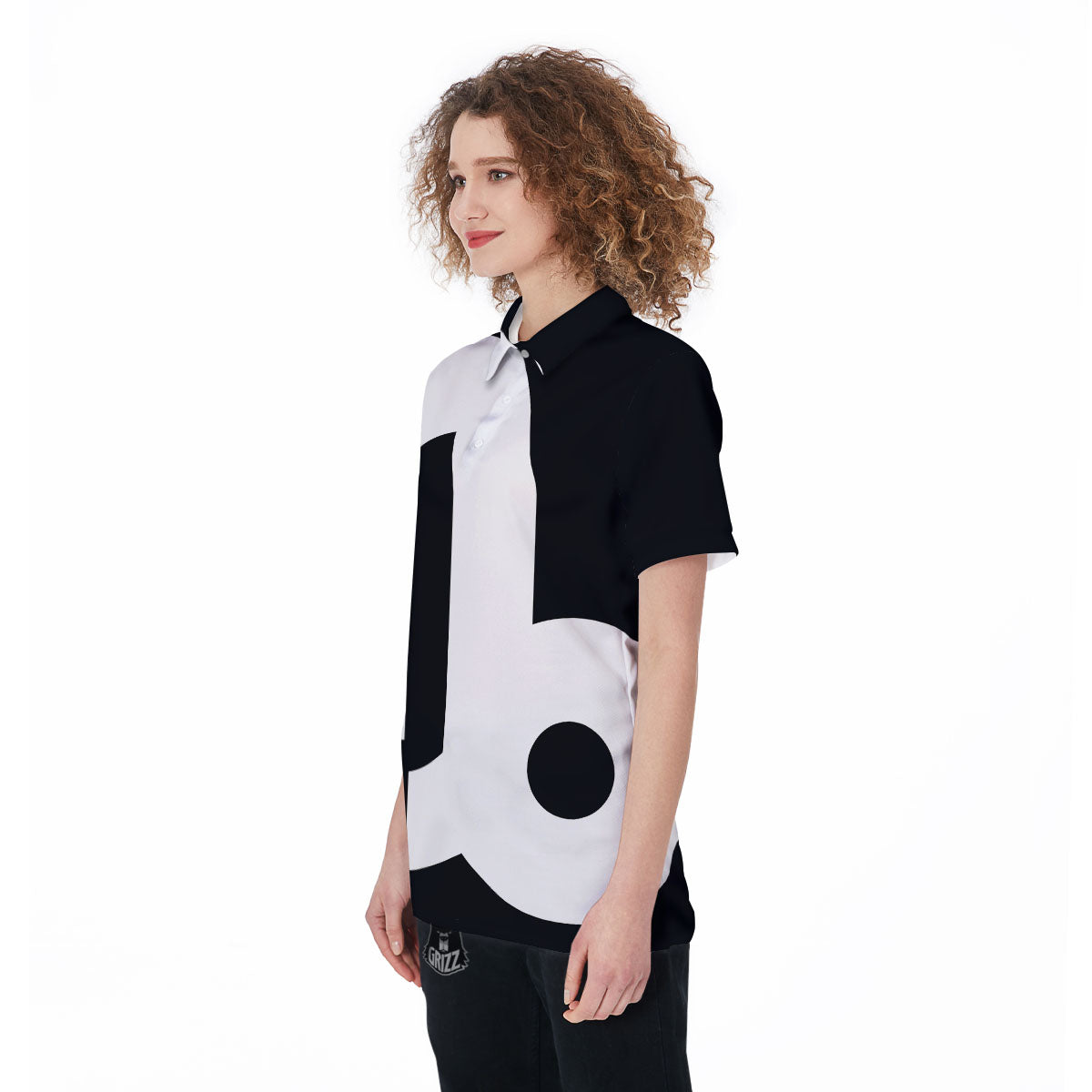 Capricorn Sign Zodiac White And Black Print Women's Golf Shirts-grizzshop