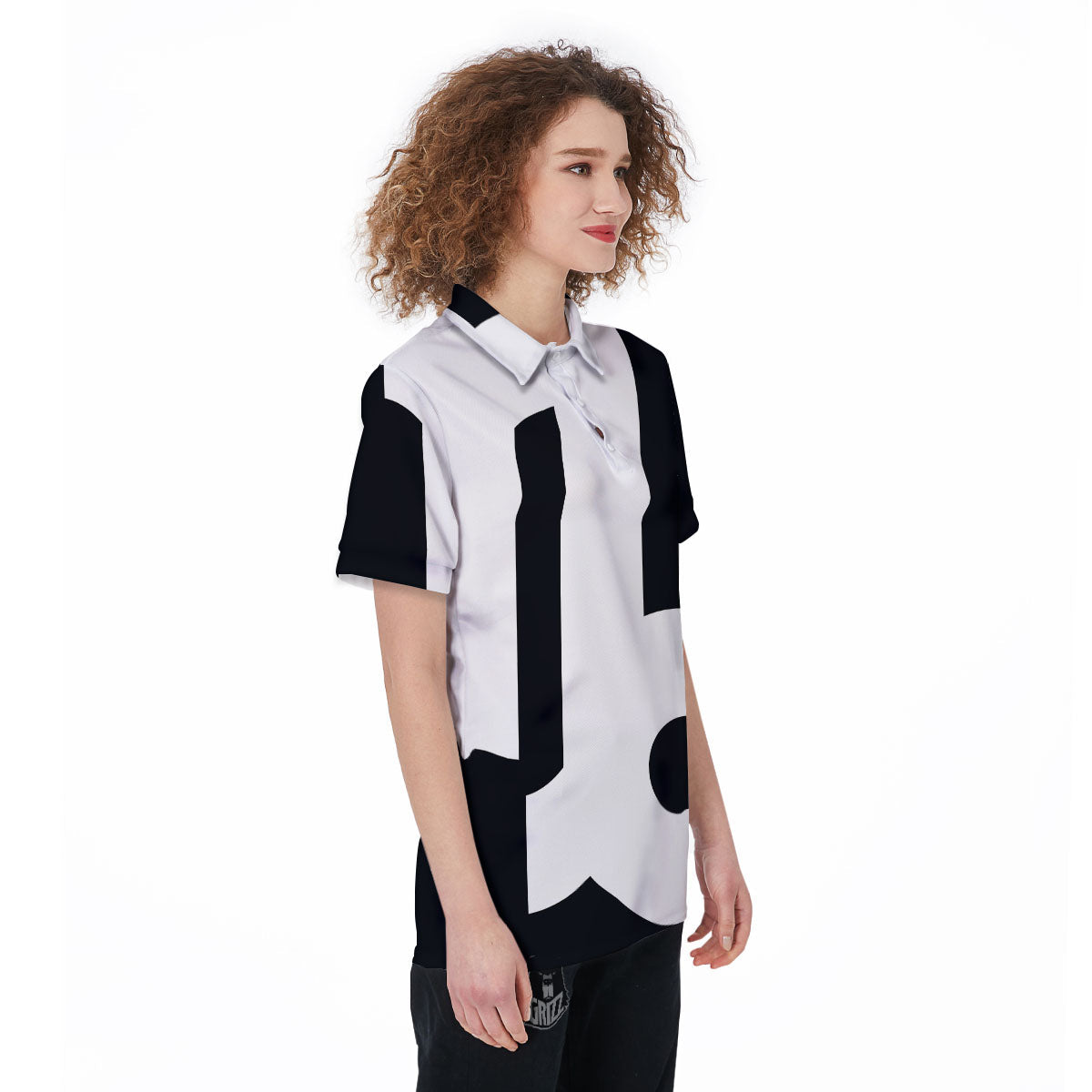 Capricorn Sign Zodiac White And Black Print Women's Golf Shirts-grizzshop
