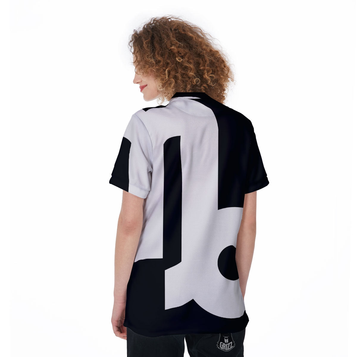 Capricorn Sign Zodiac White And Black Print Women's Golf Shirts-grizzshop