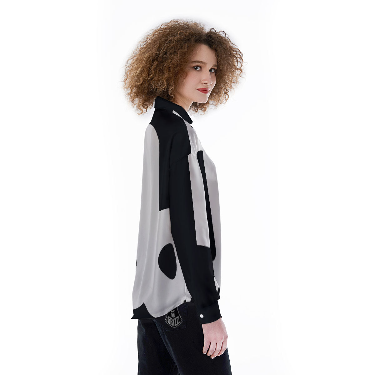 Capricorn Sign Zodiac White And Black Print Women's Long Sleeve Shirts-grizzshop