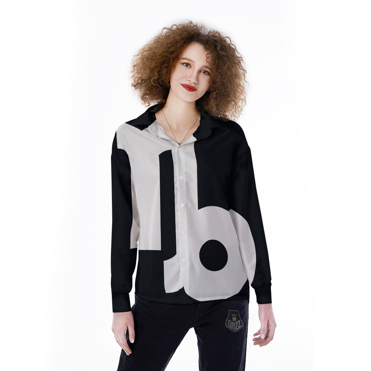 Capricorn Sign Zodiac White And Black Print Women's Long Sleeve Shirts-grizzshop