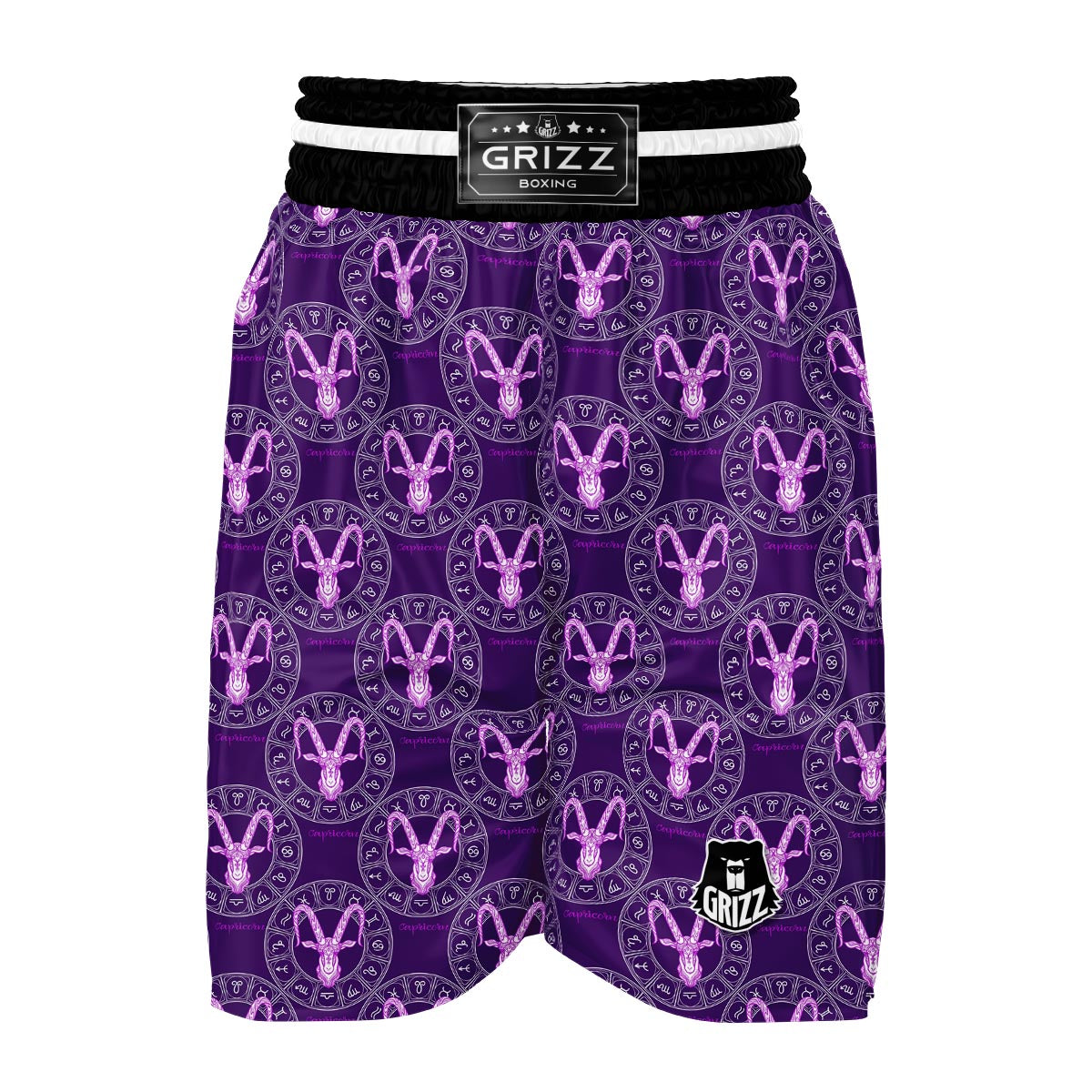 Capricorn Zodiac Pattern Print Boxing Shorts-grizzshop