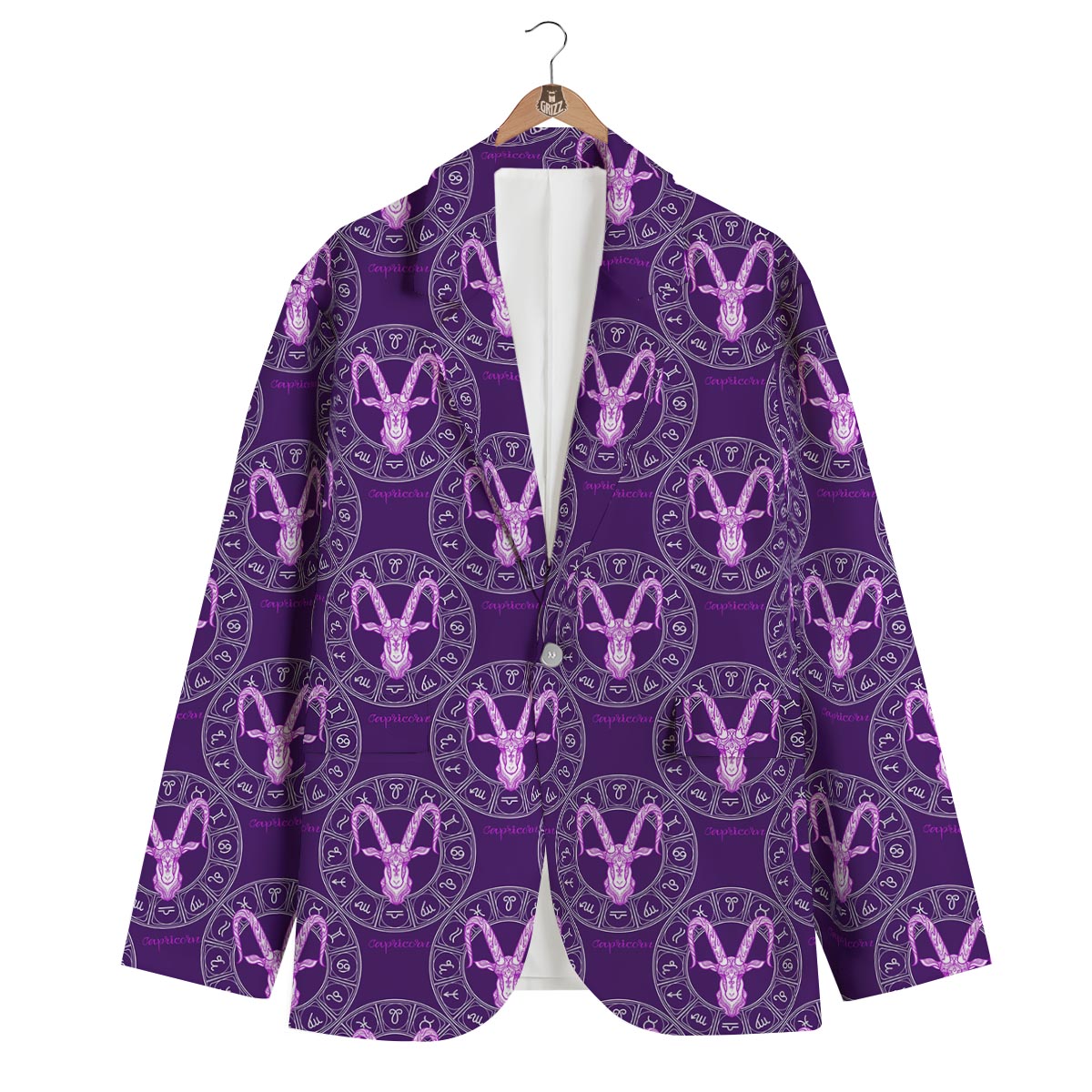 Capricorn Zodiac Pattern Print Men's Blazer-grizzshop