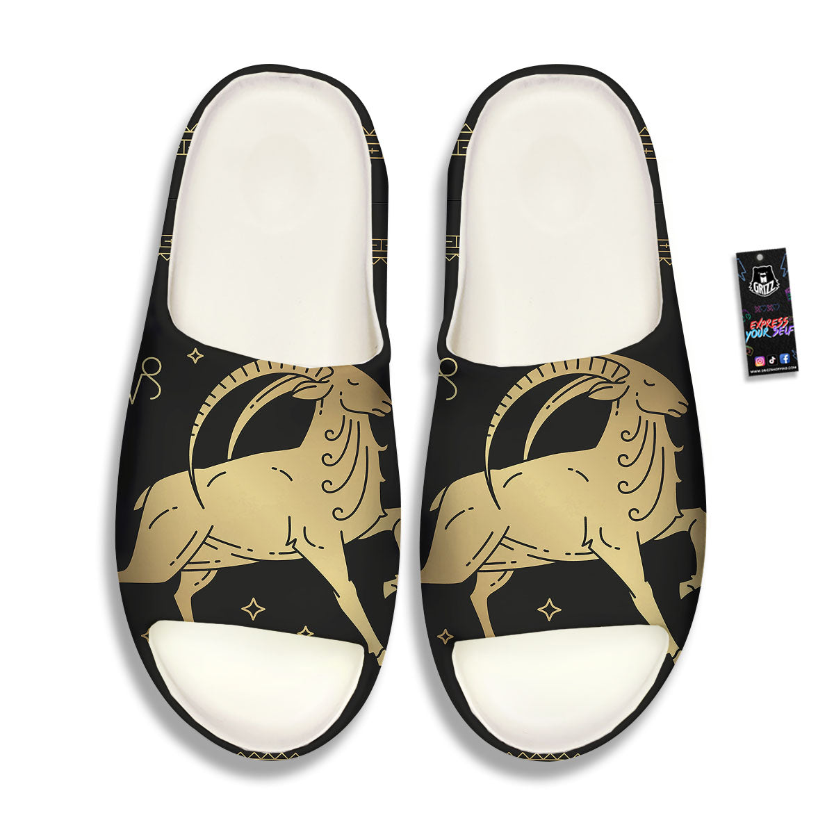 Capricorn Sign Astrological Print Sandals-grizzshop