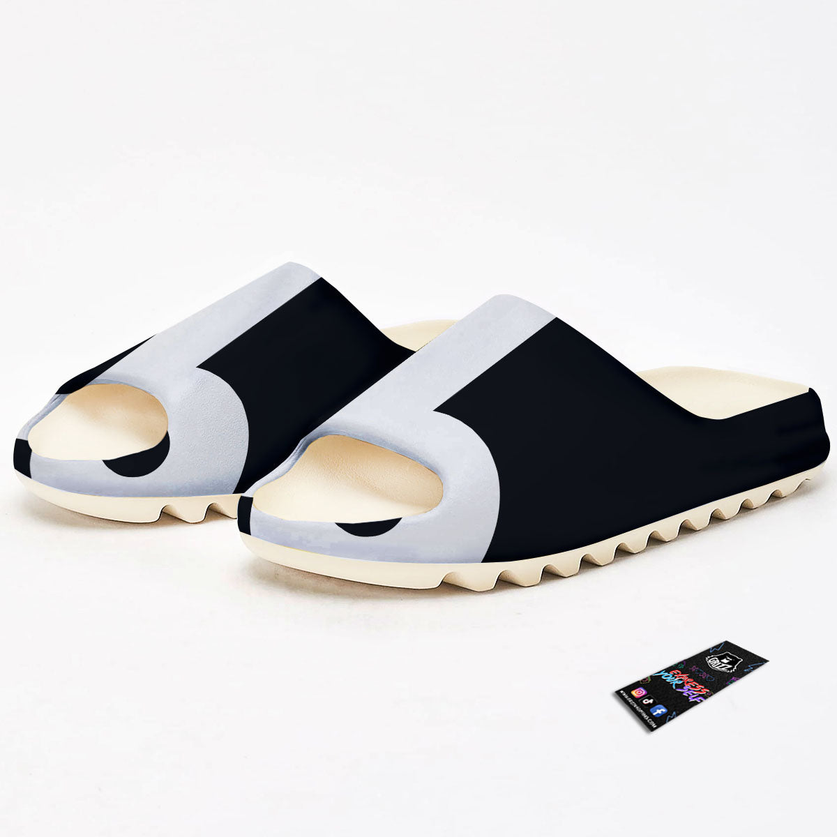 Capricorn Sign Zodiac White And Black Print Sandals-grizzshop
