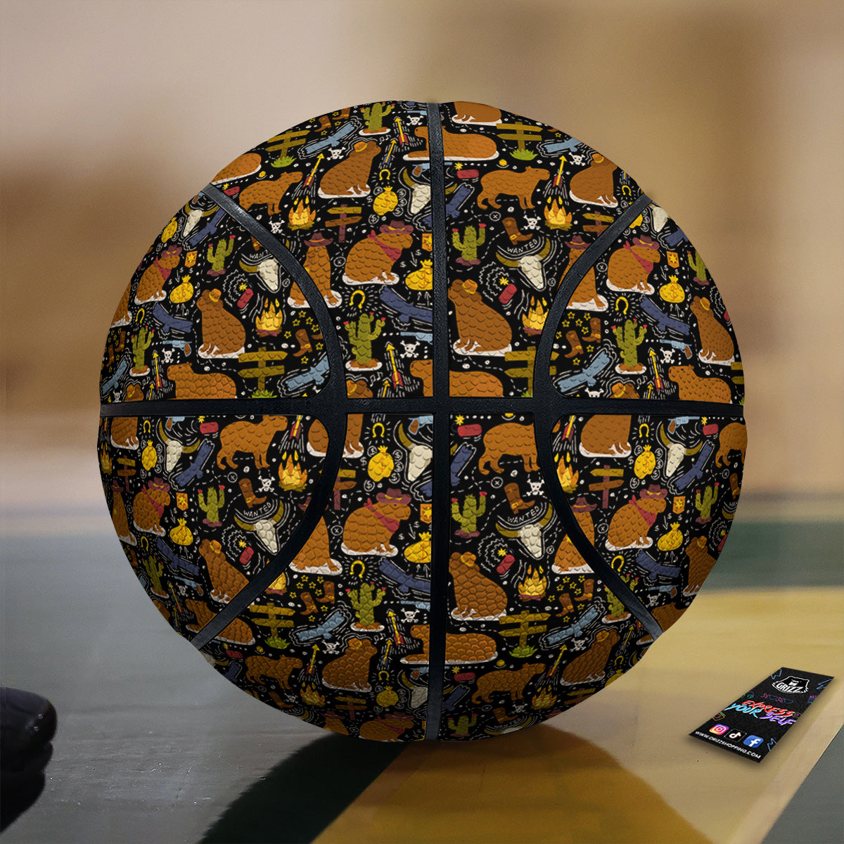 Capybaras Print Pattern Basketball-grizzshop