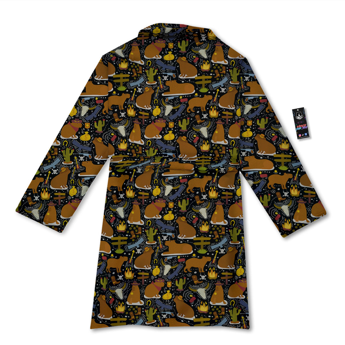 Capybaras Print Pattern Bathrobe-grizzshop