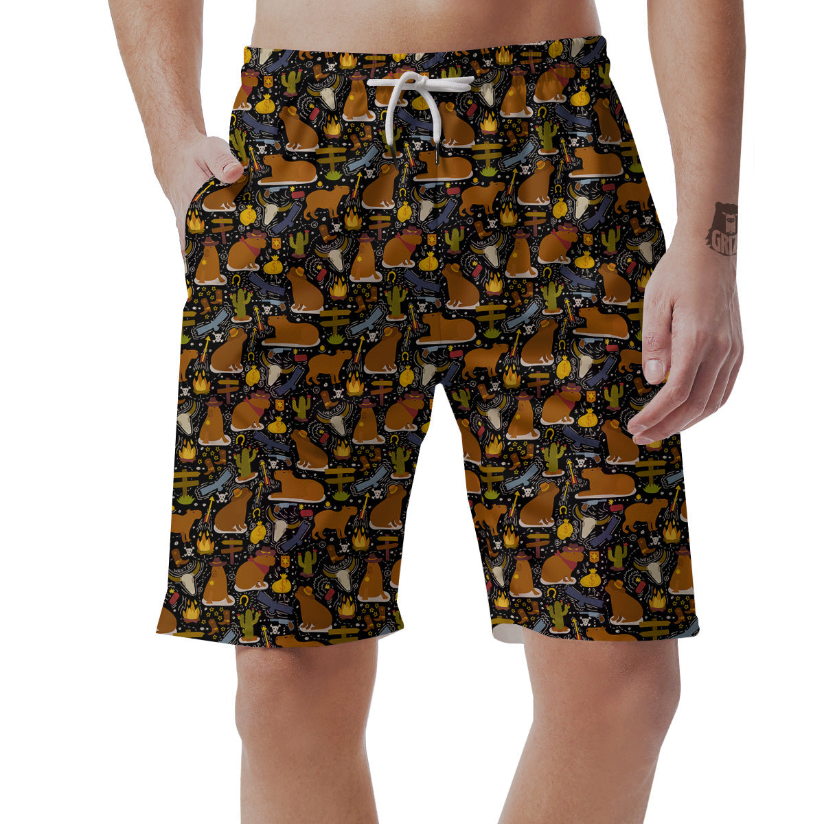 Capybaras Print Pattern Men's Shorts-grizzshop