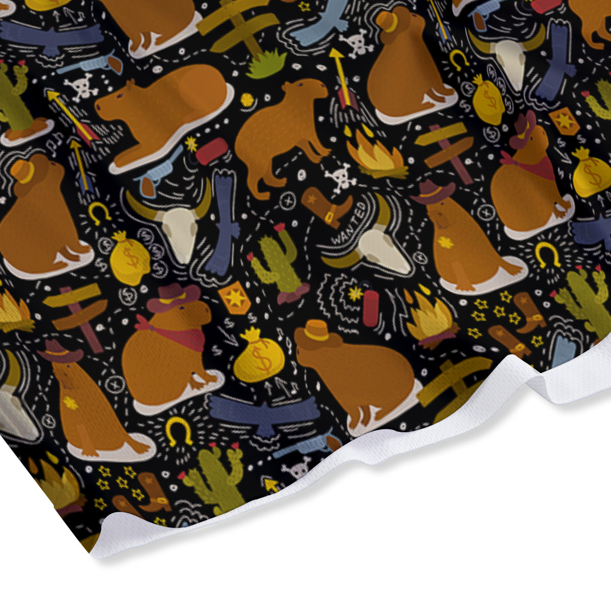 Capybaras Print Pattern Mesh Shorts-grizzshop