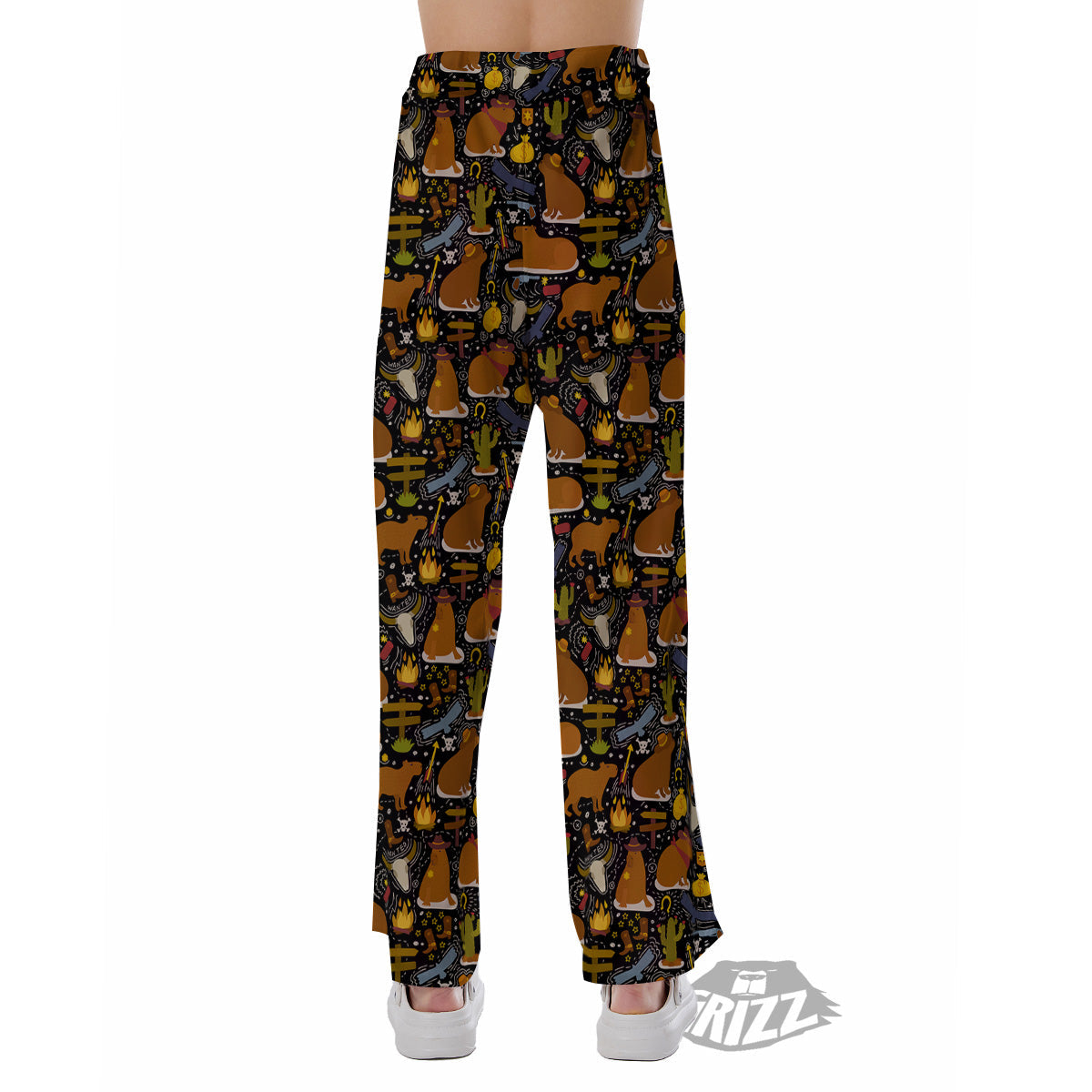 Capybaras Print Pattern Pajama Pants-grizzshop
