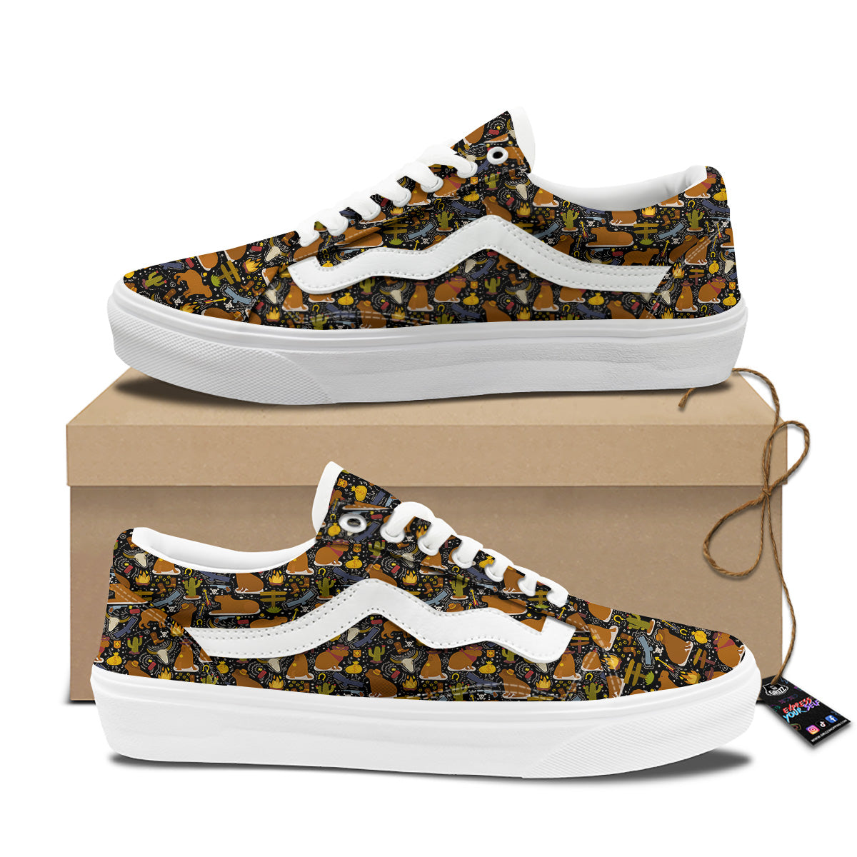 Capybaras Print Pattern Skate Shoes-grizzshop