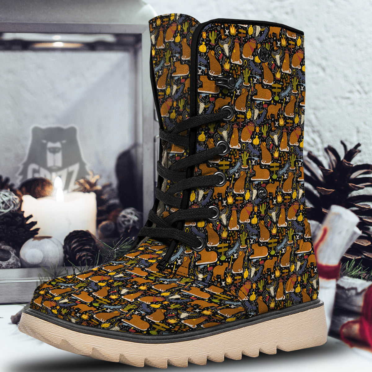 Capybaras Print Pattern Snow Boots-grizzshop